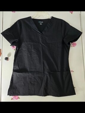 RX Gear Stretch Solid Black Women's Size Medium Scrub Top